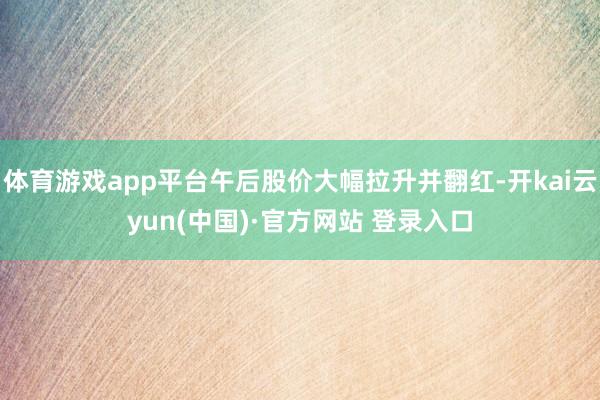 体育游戏app平台午后股价大幅拉升并翻红-开kai云yun(中国)·官方网站 登录入口