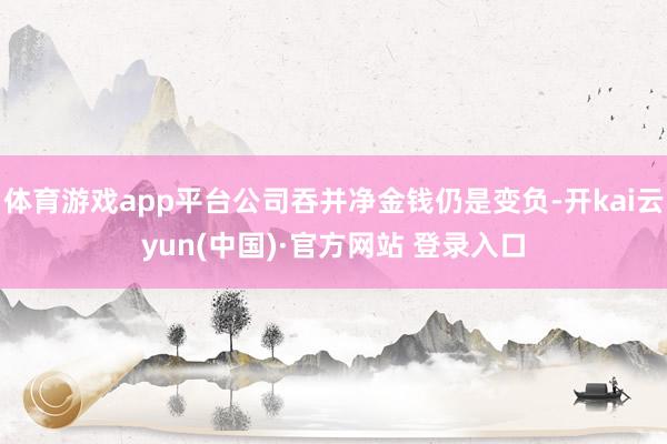 体育游戏app平台公司吞并净金钱仍是变负-开kai云yun(中国)·官方网站 登录入口