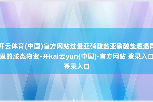 开云体育(中国)官方网站过量亚硝酸盐亚硝酸盐遭遇胃里的胺类物资-开kai云yun(中国)·官方网站 登录入口