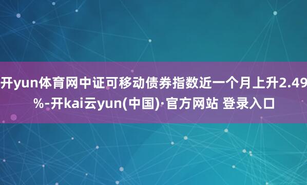 开yun体育网中证可移动债券指数近一个月上升2.49%-开kai云yun(中国)·官方网站 登录入口