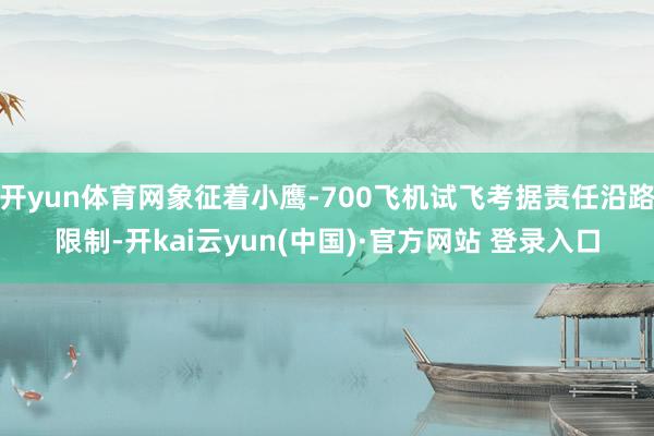 开yun体育网象征着小鹰-700飞机试飞考据责任沿路限制-开kai云yun(中国)·官方网站 登录入口