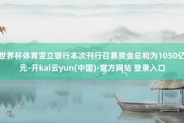 世界杯体育竖立银行本次刊行召募资金总和为1050亿元-开kai云yun(中国)·官方网站 登录入口