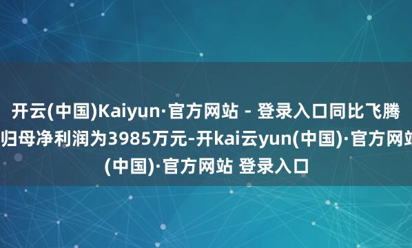 开云(中国)Kaiyun·官方网站 - 登录入口同比飞腾106.2%；归母净利润为3985万元-开kai云yun(中国)·官方网站 登录入口