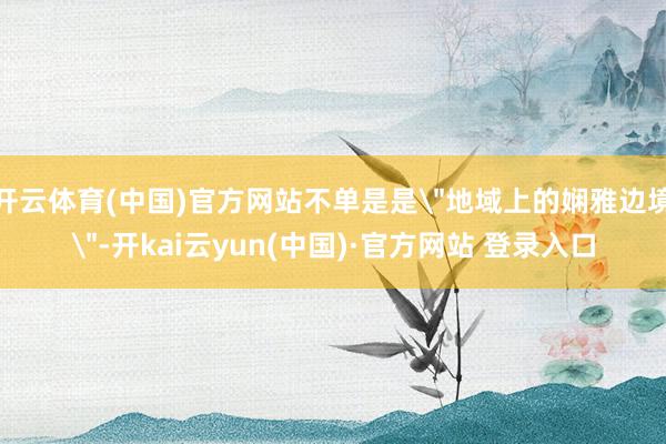 开云体育(中国)官方网站不单是是