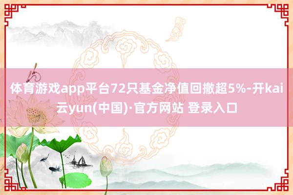 体育游戏app平台72只基金净值回撤超5%-开kai云yun(中国)·官方网站 登录入口