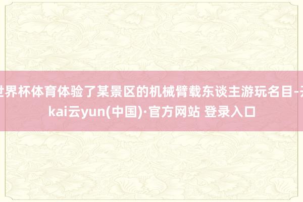 世界杯体育体验了某景区的机械臂载东谈主游玩名目-开kai云yun(中国)·官方网站 登录入口