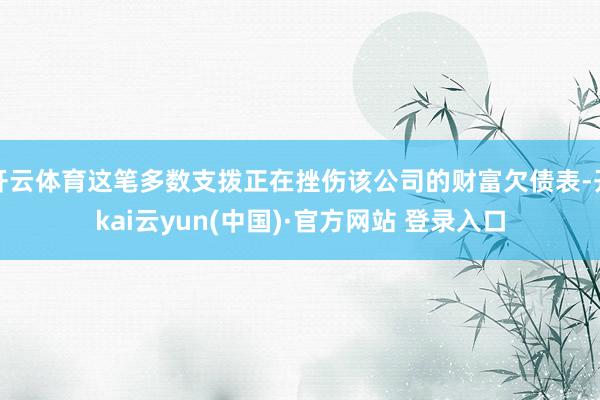 开云体育这笔多数支拨正在挫伤该公司的财富欠债表-开kai云yun(中国)·官方网站 登录入口