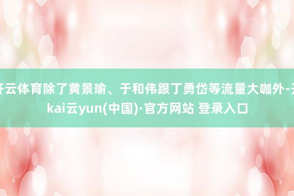 开云体育除了黄景瑜、于和伟跟丁勇岱等流量大咖外-开kai云yun(中国)·官方网站 登录入口