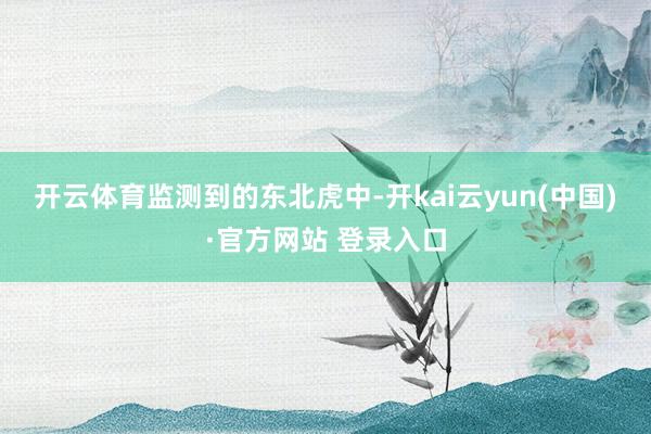 开云体育 监测到的东北虎中-开kai云yun(中国)·官方网站 登录入口