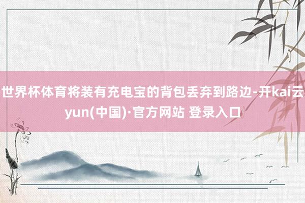 世界杯体育将装有充电宝的背包丢弃到路边-开kai云yun(中国)·官方网站 登录入口