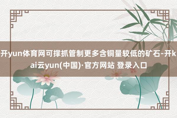开yun体育网可撑抓管制更多含铜量较低的矿石-开kai云yun(中国)·官方网站 登录入口