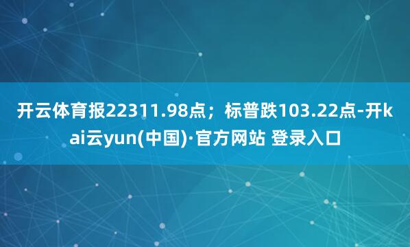 开云体育报22311.98点;标普跌103.22点-开kai云yun(中国)·官方网站 登录入口